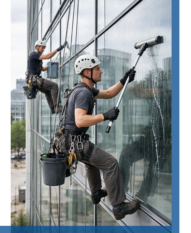 Мойка витражей альпинистами в Абакане от 715 р. под ключ|ВЫСОТНИК-Бкн