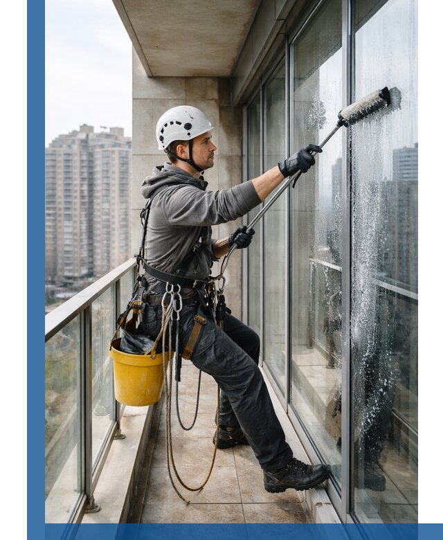 Профессиональная мойка балконного остекления в Абакане