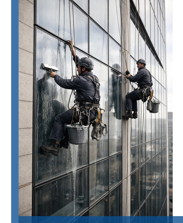 Профессиональная мойка стеклянных фасадов зданий в Абакане