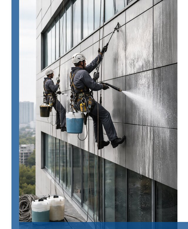 Профессиональная мойка вентилируемых фасадов в Абакане