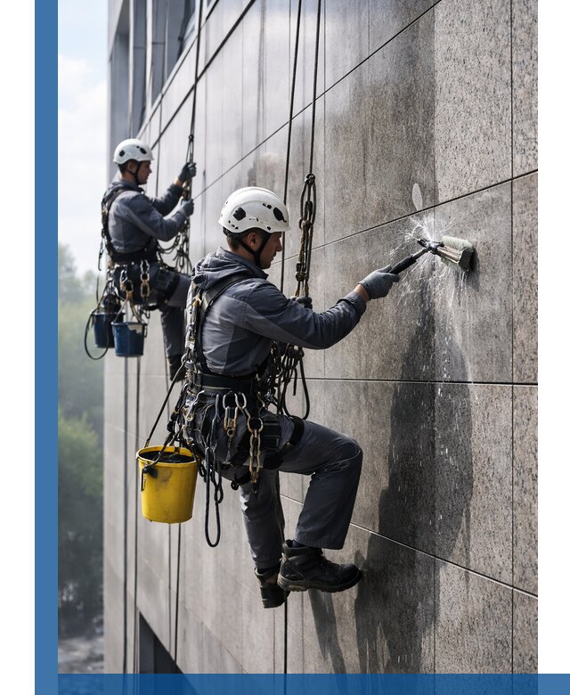 Профессиональная мойка фасада из керамогранита в Абакане