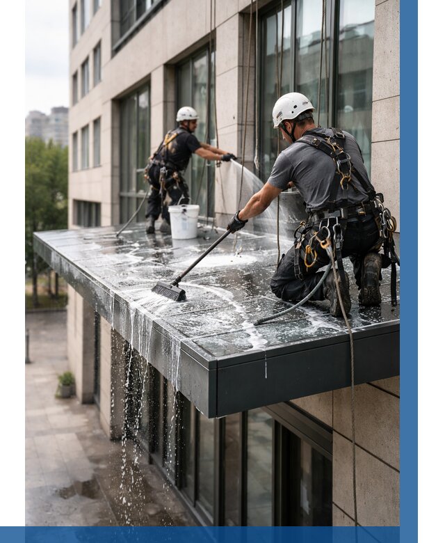 Мойка козырьков и навесов в Абакане от 3575 р. | ВЫСОТНИК-Бкн