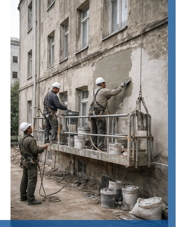 Капитальный ремонт фасада в Абакане от 4290 р. | ВЫСОТНИК-Бкн