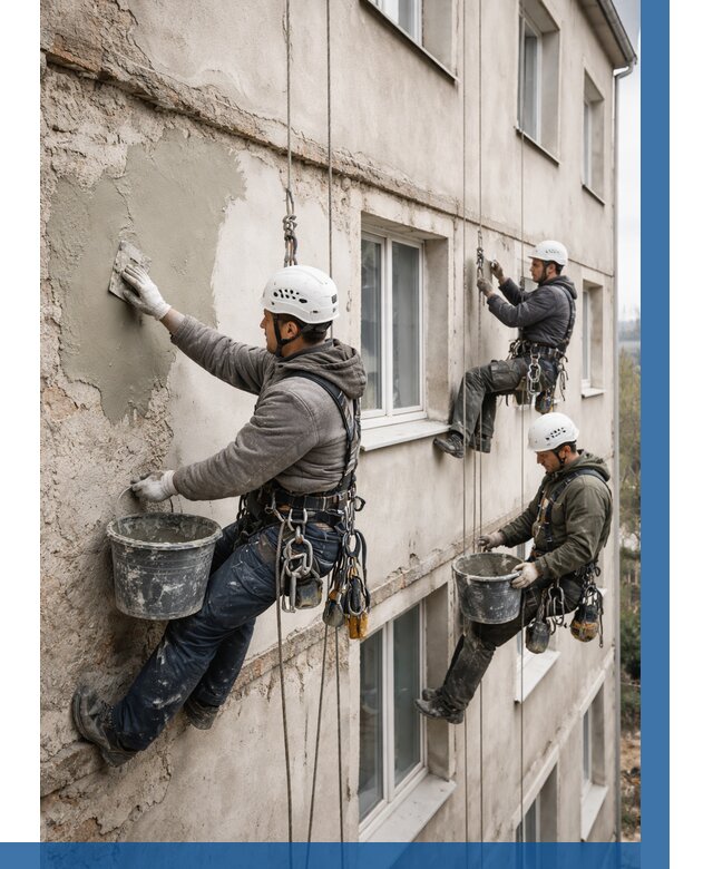 Ремонт штукатурного фасада в Абакане от 766 р. под ключ | ВЫСОТНИК-Бкн