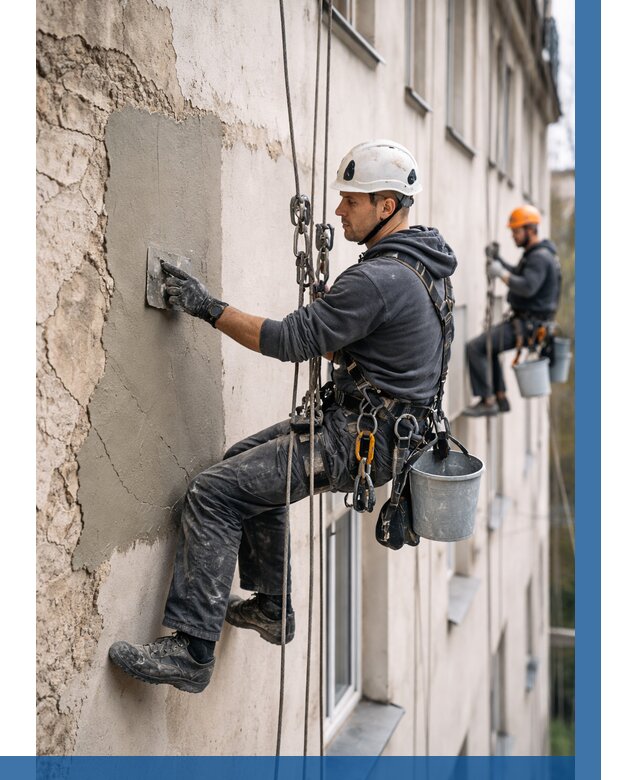 Восстановление штукатурки фасада в Абакане от 1226 р. | ВЫСОТНИК-Бкн