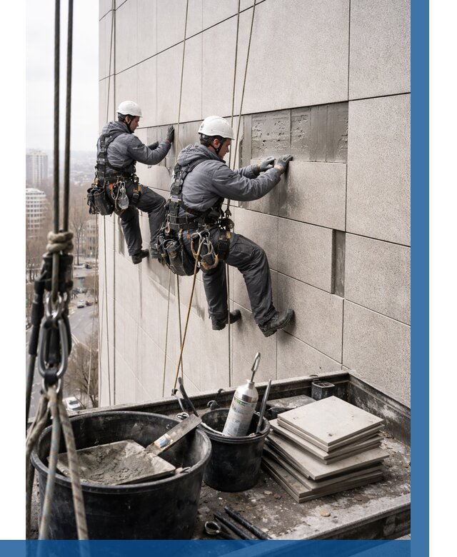 Ремонт фасада из керамогранита в Абакане от 2554 р. | ВЫСОТНИК-Бкн