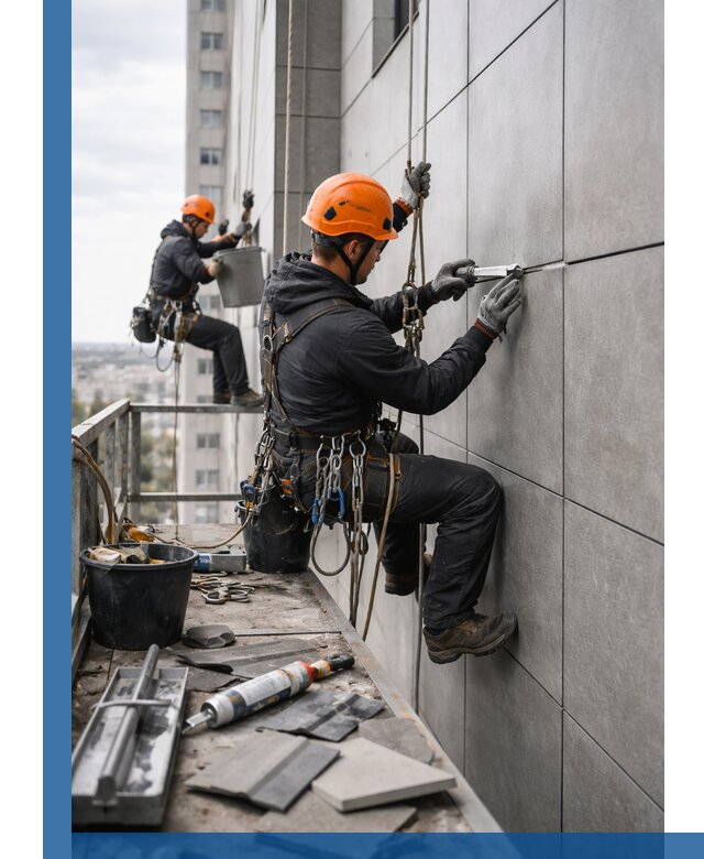 Профессиональный ремонт фасада из керамогранита в Абакане