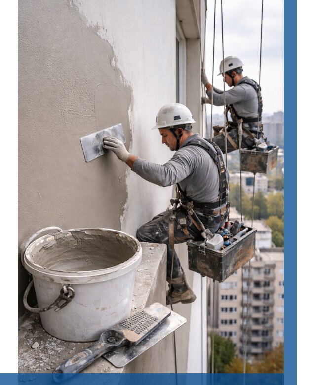 Шпаклевка фасада на высоте в Абакане от 715 р. | ВЫСОТНИК-Бкн