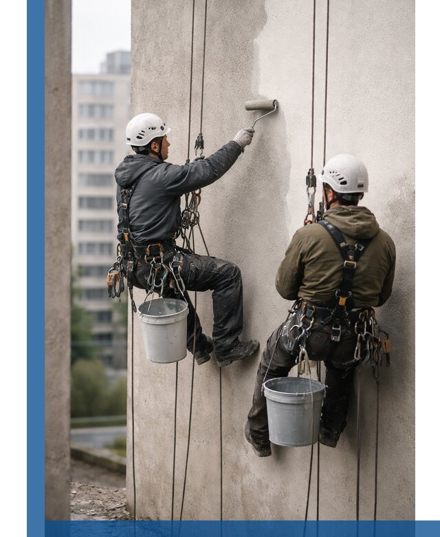 Покраска фасадов высотными альпинистами в Абакане с гарантией