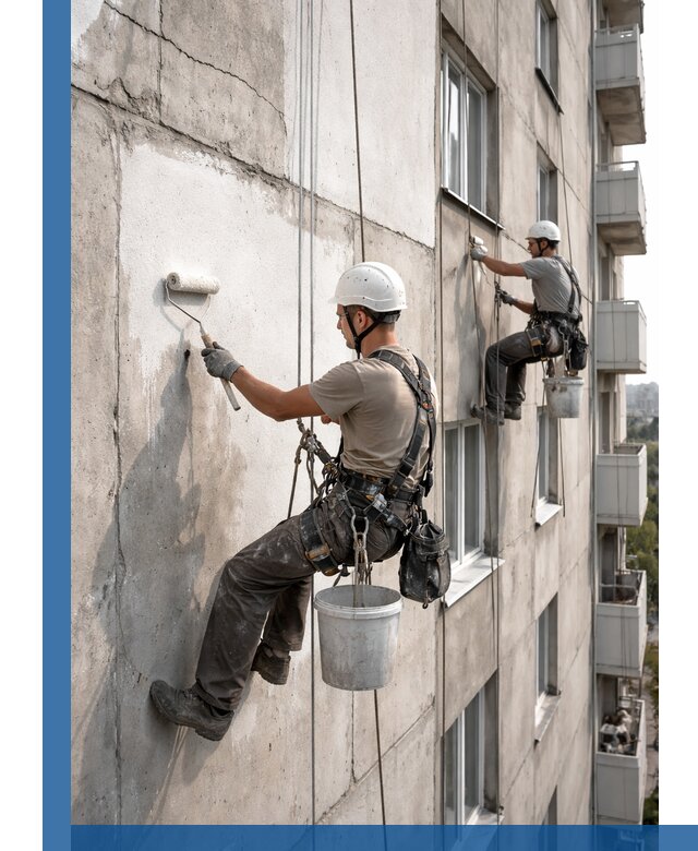 Покраска бетонного фасада в Абакане для жилых и промышленных объектов