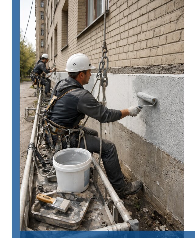 Окраска цоколя здания в Абакане профессионально и надежно