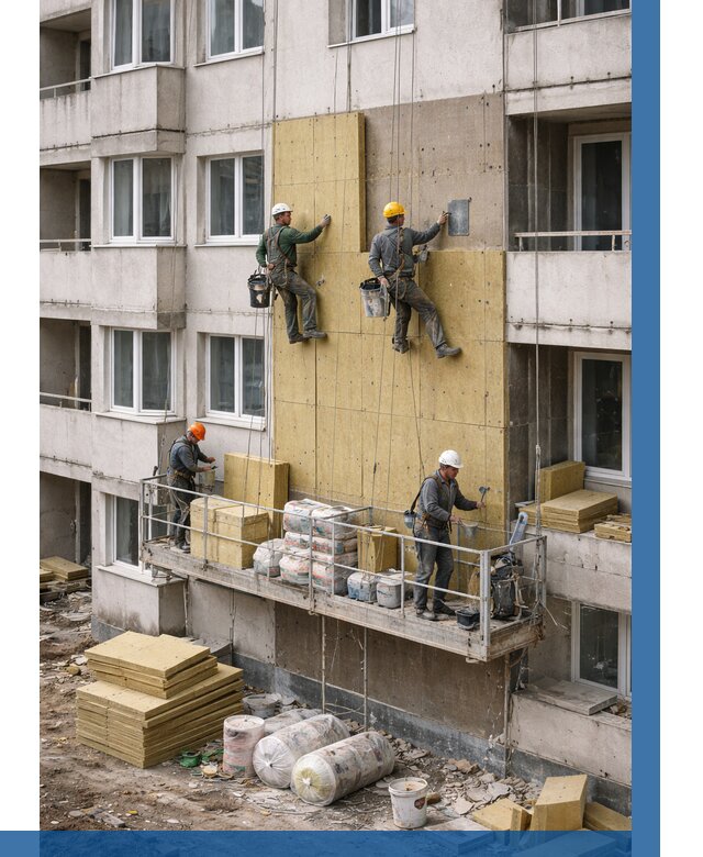 Утепление фасада минватой в Абакане от 1532 р. | ВЫСОТНИК-Бкн