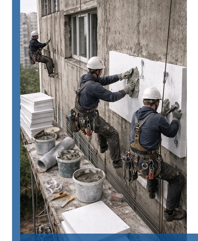 Утепление фасада пенополистиролом в Абакане под ключ