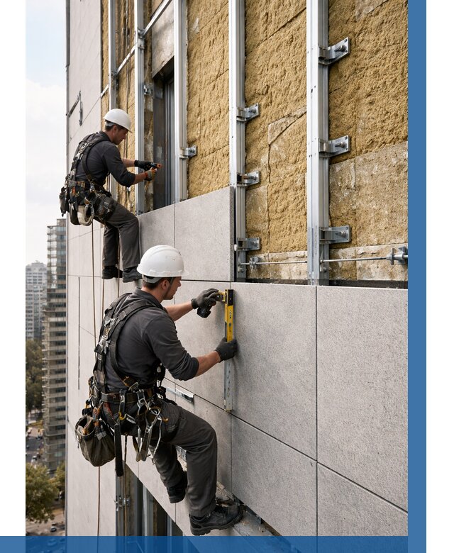 Монтаж вентилируемого фасада в Абакане от 3575 р. | ВЫСОТНИК-Бкн