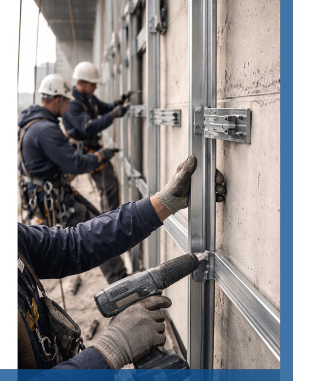 Монтаж подсистемы вентфасада в Абакане от 868 р. | ВЫСОТНИК-Бкн