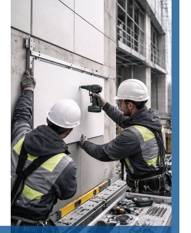 Монтаж композитных панелей фасада в Абакане от 2554 р. | ВЫСОТНИК-Бкн