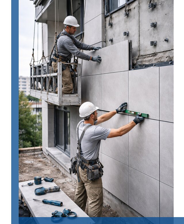 Монтаж керамогранита на фасад в Абакане под ключ с гарантией качества