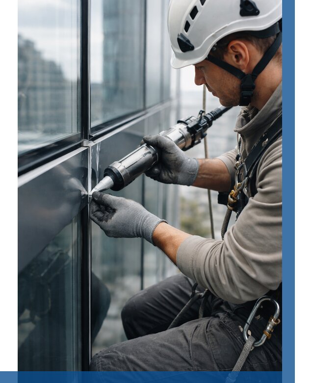 Герметизация стыков витража в Абакане от 1226 р. | ВЫСОТНИК-Бкн