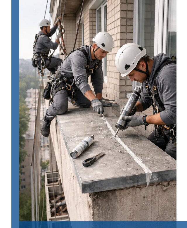 Герметизация балконного козырька в Абакане профессионально