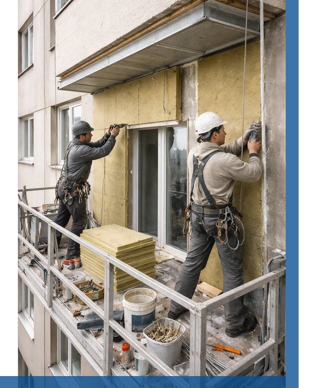 Утепление балкона снаружи в Абакане от 1634 р. под ключ ВЫСОТНИК-Бкн