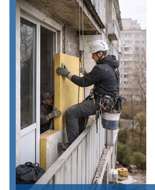 Профессиональное утепление балкона снаружи в Абакане под ключ