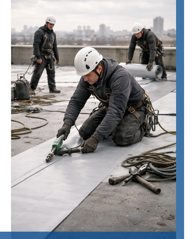 Ремонт мембранной кровли в Абакане от 1839 р./м2 | ВЫСОТНИК-Бкн