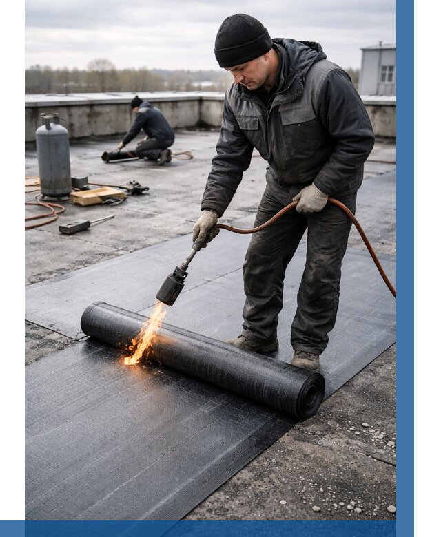 Ремонт наплавляемой кровли в Абакане от 715 р. | ВЫСОТНИК-Бкн