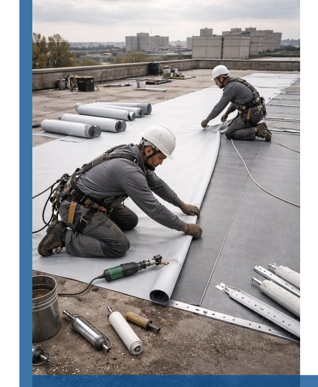 Монтаж мембранной кровли в Абакане для промышленных зданий