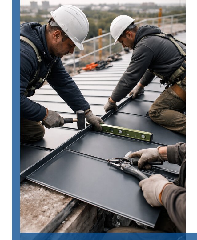 Монтаж фальцевой кровли в Абакане для промышленных зданий