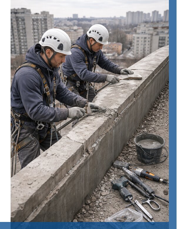 Ремонт парапета на кровле в Абакане от 1532 р. | ВЫСОТНИК-Бкн