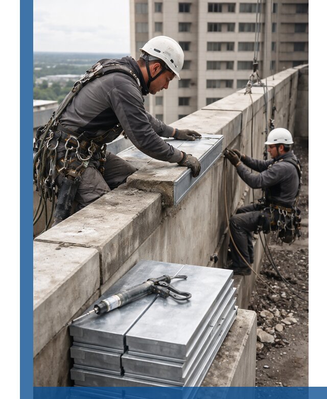 Замена парапетных крышек и установка новых в Абакане