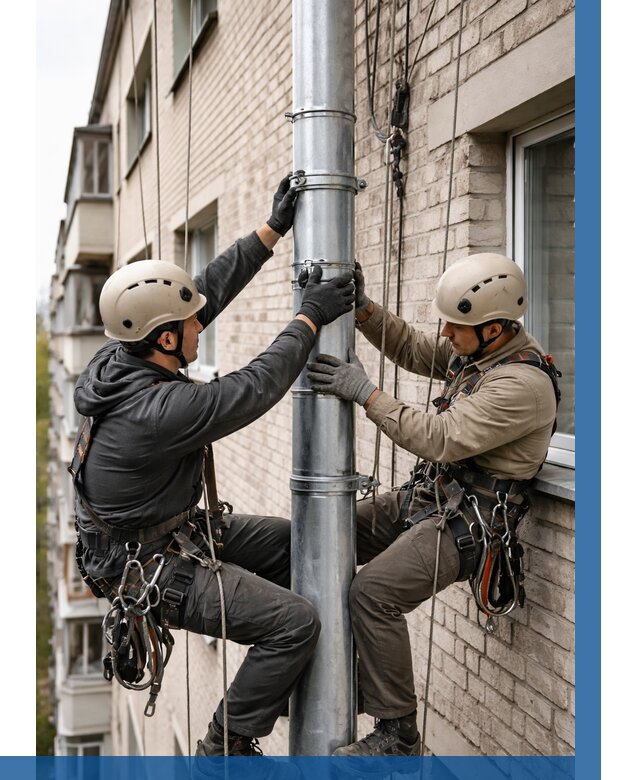 Замена водосточных труб в Абакане от 6640 р. | ВЫСОТНИК-Бкн