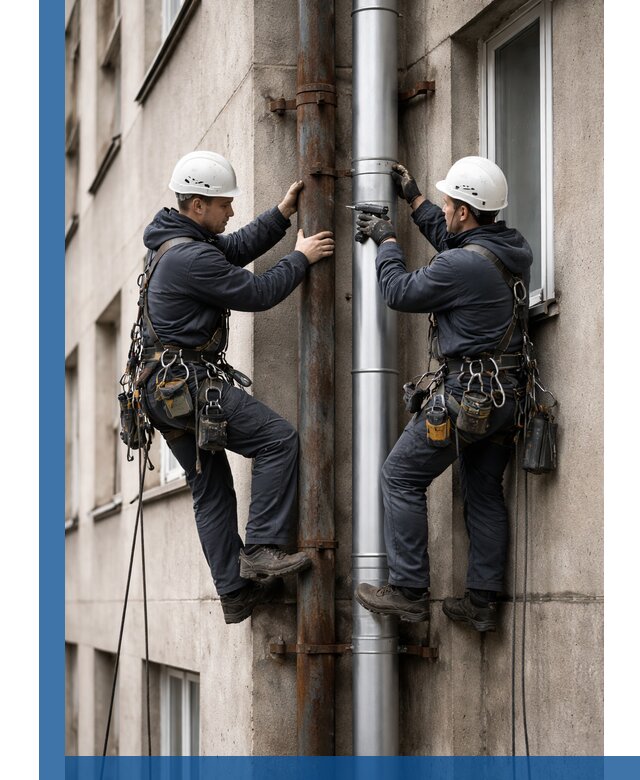 Замена водосточных труб в Абакане: монтаж и демонтаж под ключ