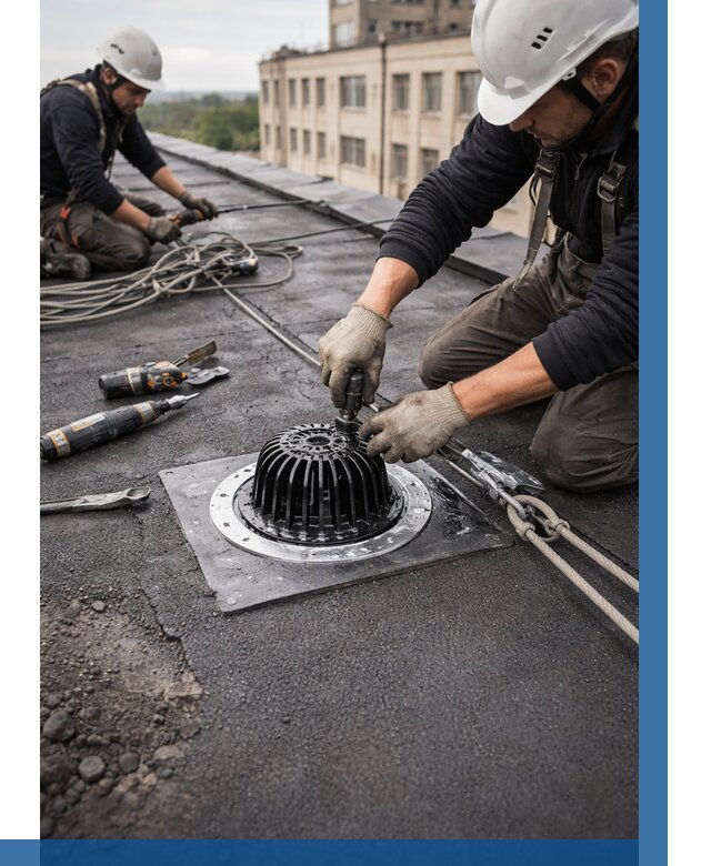 Установка водосточных воронок в Абакане цена от 3575 р. | ВЫСОТНИК-Бкн