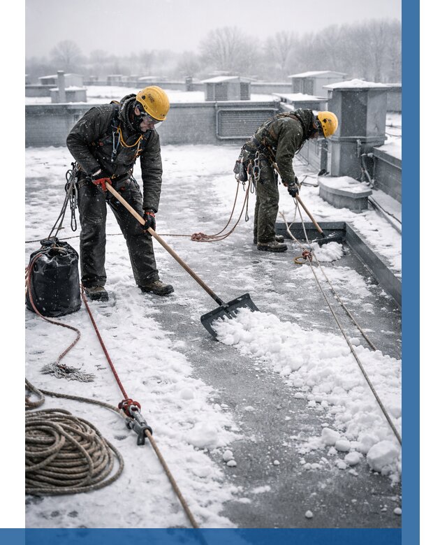 Очистка крыши от снега в Абакане от 7661 р. | ВЫСОТНИК-Бкн