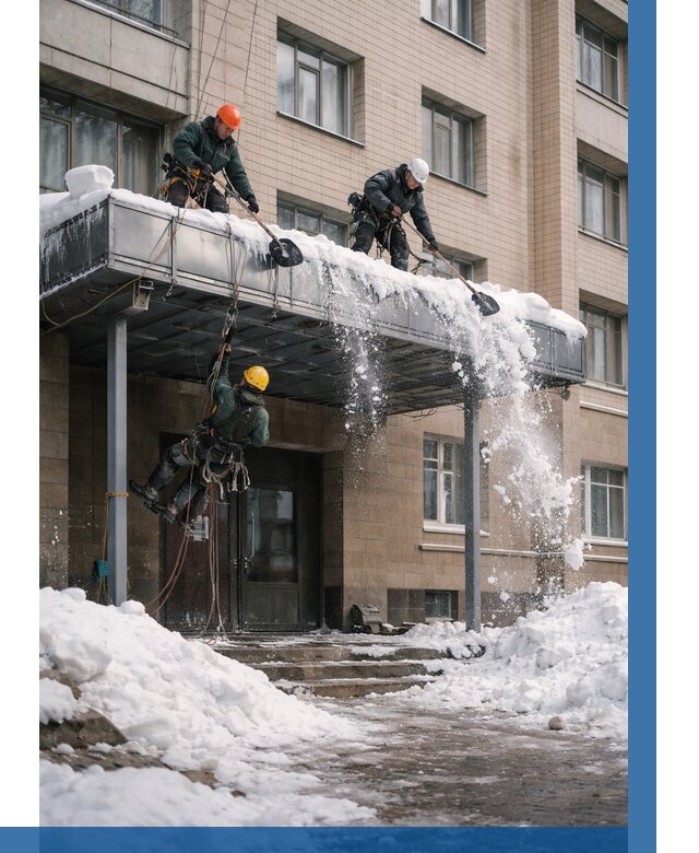 Очистка козырьков от снега в Абакане от 3575 р. | ВЫСОТНИК-Бкн