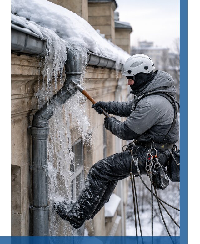 Очистка водостоков от льда в Абакане от 3575 р. | ВЫСОТНИК-Бкн