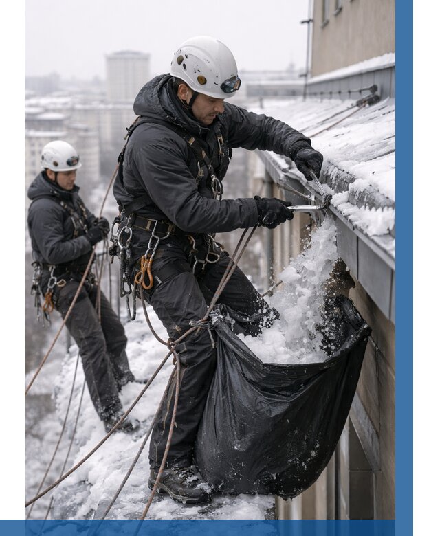 Аварийная очистка крыши в Абакане под ключ от 306 р. | ВЫСОТНИК-Бкн