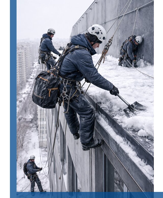 Абонентское обслуживание кровли зимой в Абакане регулярный уход