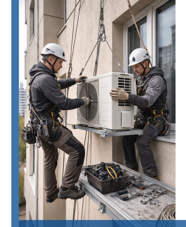 Перенос внешнего блока кондиционера в Абакане с монтажом и крепежом