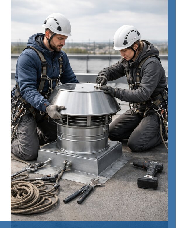 Установка дефлекторов на кровле в Абакане от 4597 р. | ВЫСОТНИК-Бкн