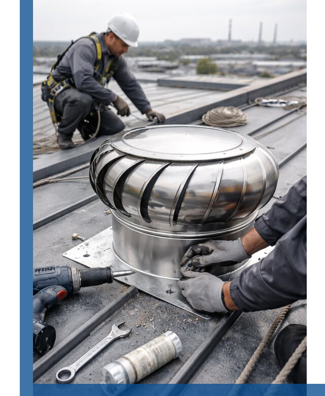 Установка дефлекторов на кровле в Абакане профессионально