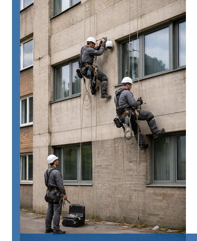 Монтаж фасадных камер видеонаблюдения в Абакане под ключ