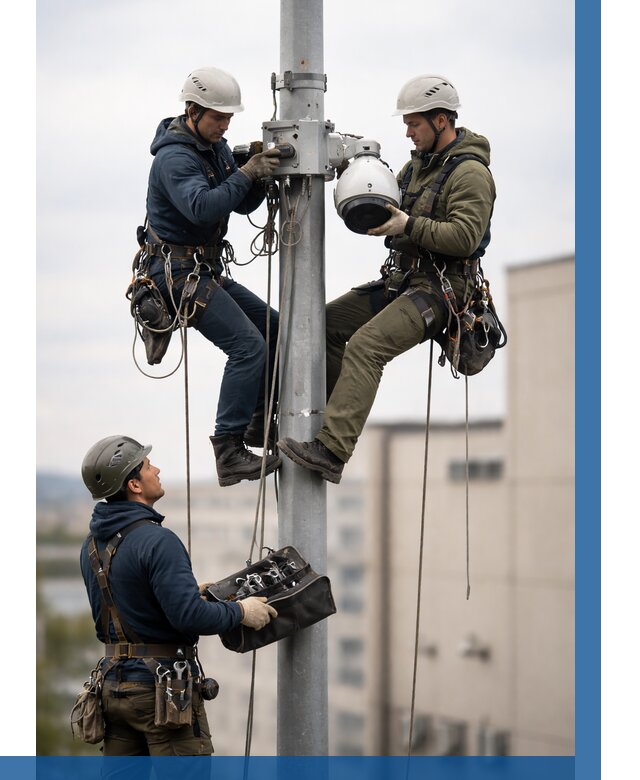 Установка видеокамер на мачте в Абакане от 8683 р. | ВЫСОТНИК-Бкн