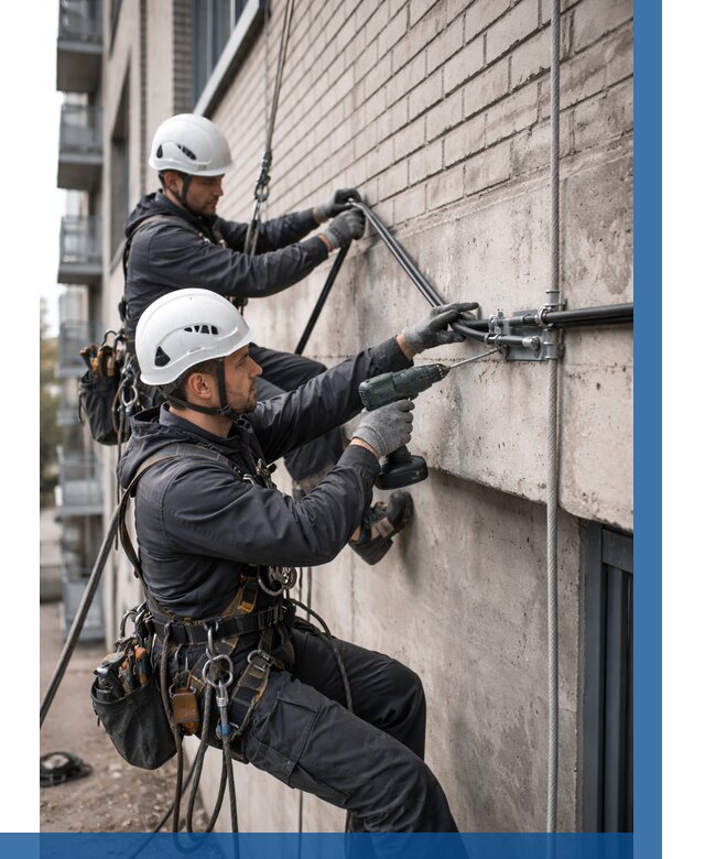 Крепление кабеля на фасаде в Абакане от 358 р. | ВЫСОТНИК-Бкн