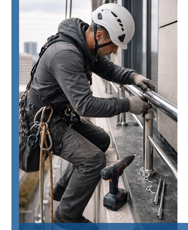 Монтаж ограждений на высоте в Абакане для зданий и конструкций