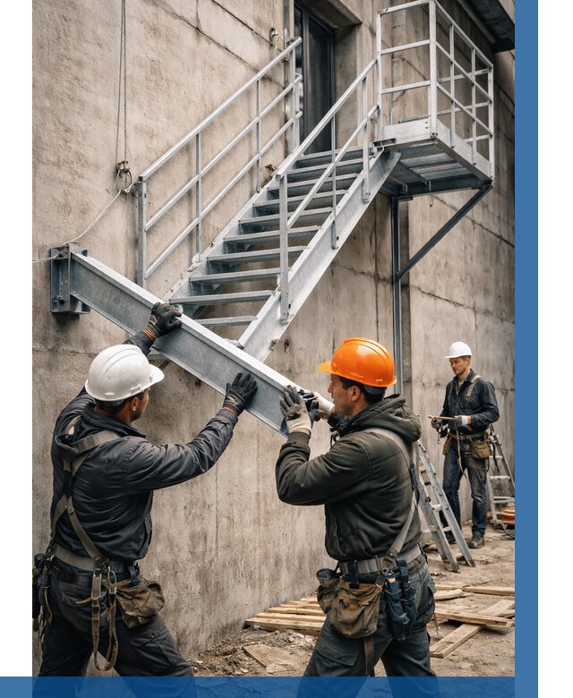 Монтаж металлических лестниц в Абакане от 15323 р. | ВЫСОТНИК-Бкн