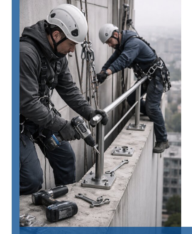 Монтаж перил на высоте в Абакане для жилых и промобъектов