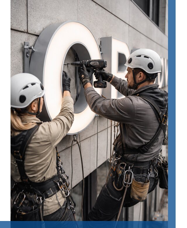 Монтаж световых букв в Абакане от 3065 р. под ключ ВЫСОТНИК-Бкн