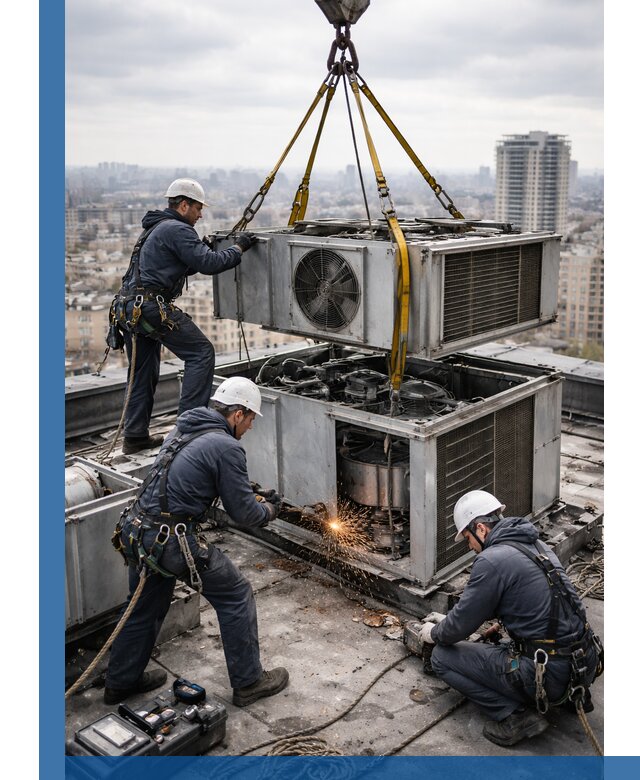 Демонтаж крышной установки в Абакане любой сложности